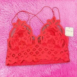 Candy Apple Red Detailed Bralette